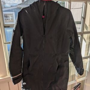 helly Hansen Black Hooded Jacket with Reflective Stripes